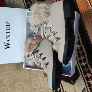 Wanted "never worn cream colored"furry" boots